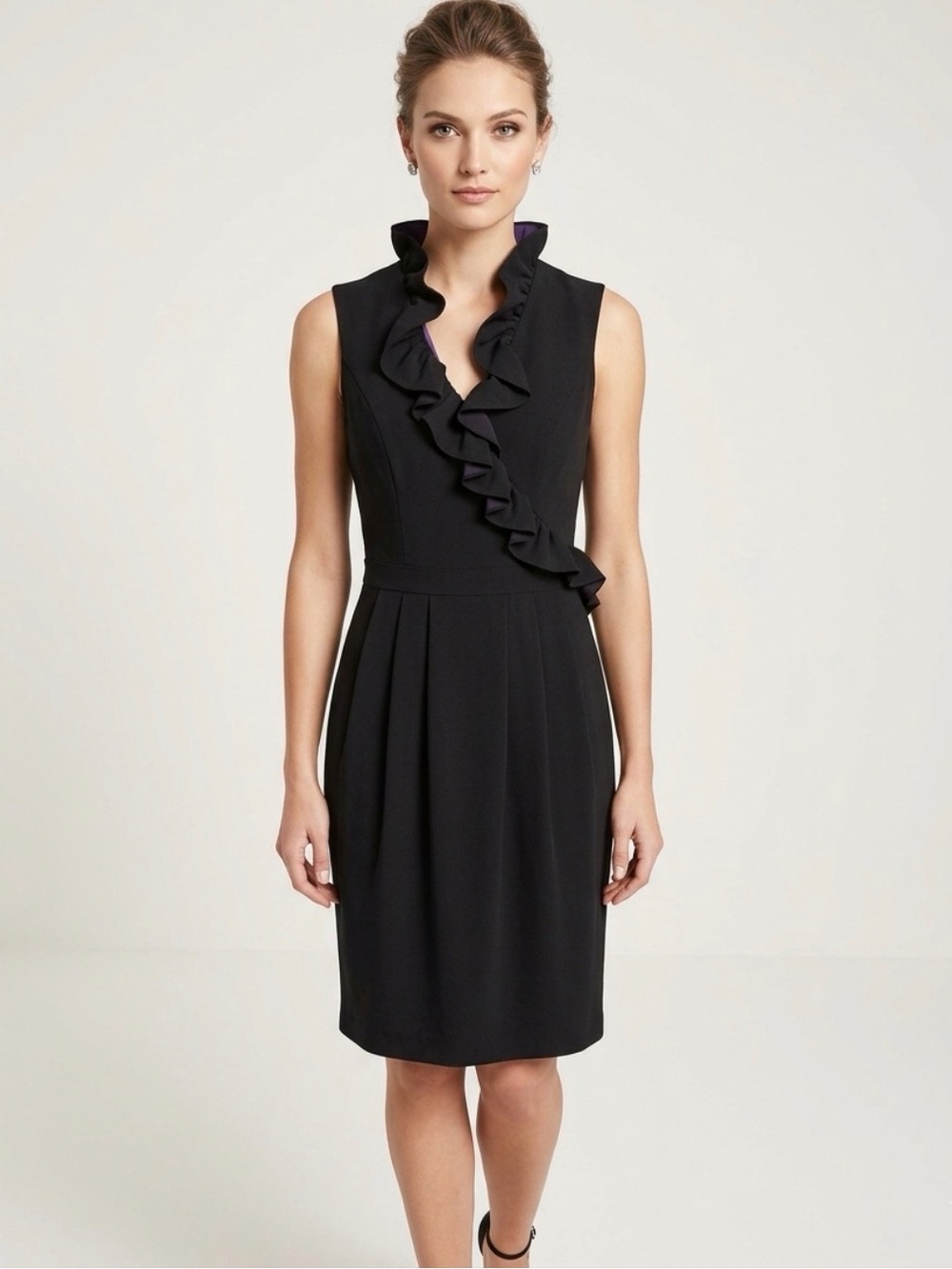 NWT Marc New York Andrew Marc Black Ruffle Dress